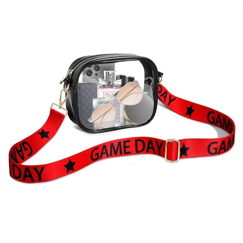 Clear Stadium Bag Women's Fabric Crossbody Adjustable For Sports Concerts